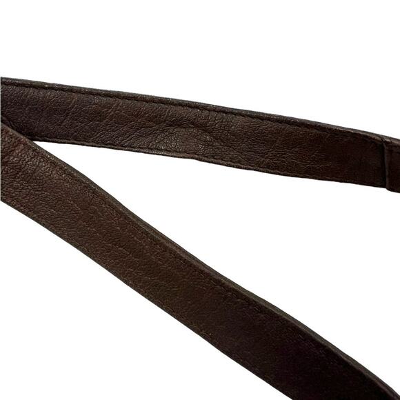 Kenneth Cole Boho Vintage 90s Y2K Boho Aged Leather Crossbody Flap Saddle Bag - Picture 10 of 16